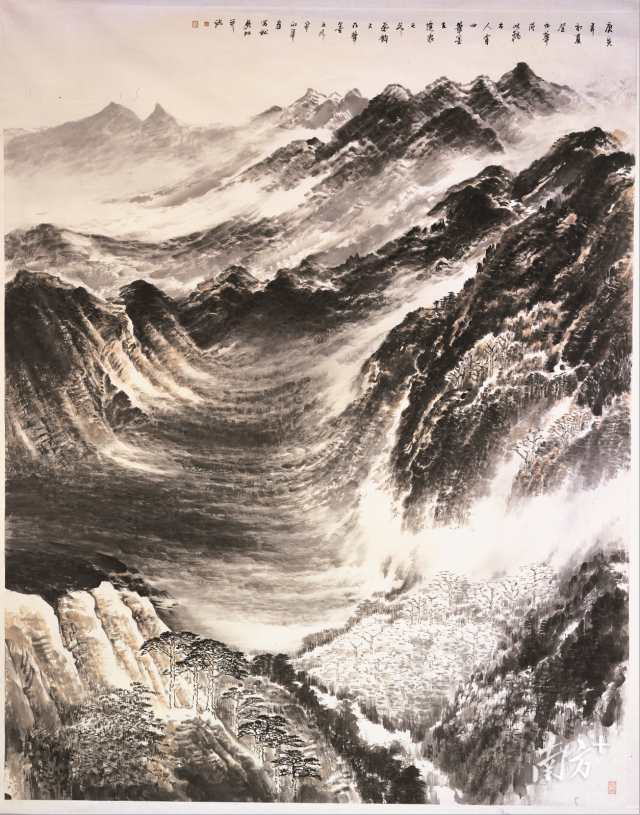 许钦松作品《九华山胜景》。 许钦松作品《九华山胜景》。
